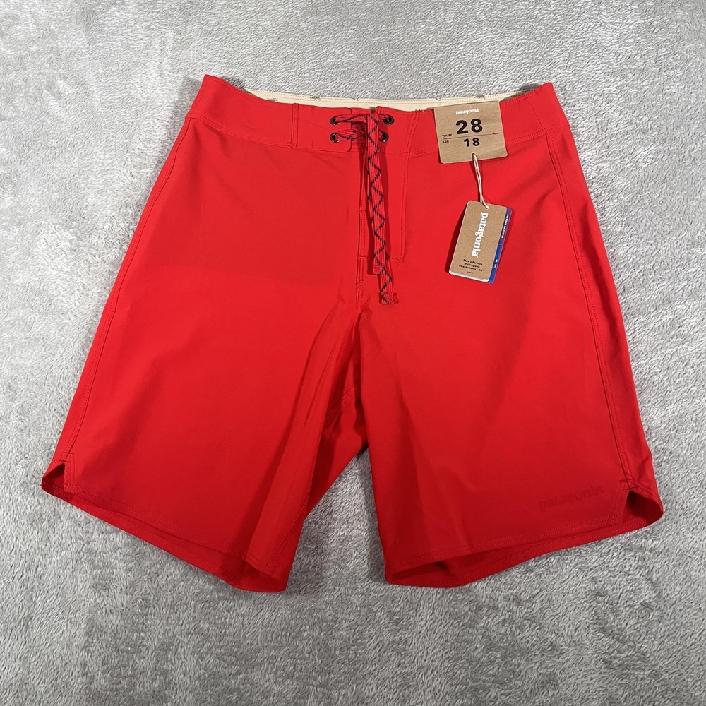 Patagonia Shorts Mens 28 Red Hydropeak Boardshorts 18" Stretch Swim Surf UPF50